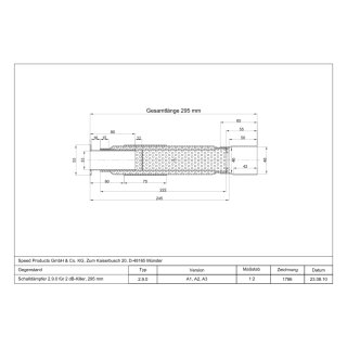 Schalldämpfer 2.90. für 2 db-Killer 295mm