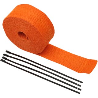 Hitzeschutzband Kit Orange 51 mm x 7,6 m (2" x 25) mit schwarzen Kabelbindern